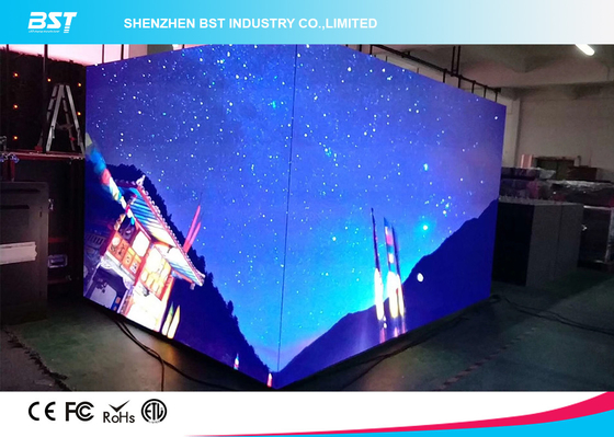 Dikişsiz Splici Kapalı LED Video Duvarları, Büyük LED Ekran Panelleri P3mm 90 Derece Açı
