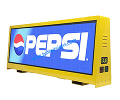 Su geçirmez Küçük Araba Taksi Çatı Reklam LED Ekranı 960mm X 320mm Taksi Üst LED Ekranı