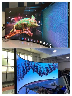 Görünür Manyetik Tasarım Esnek LED Ekran P2.5 Eğimli Reklam LED Ekran Konferans için