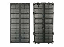 P3.9-7.8 32768px/m2 piksel yoğunluğu ve panel başına 9 kg ağırlığı olan şeffaf dış LED ekran