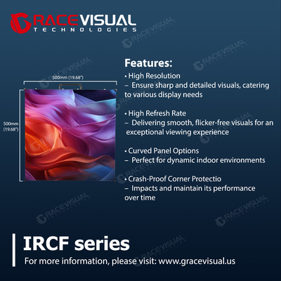 IRCF Serisi Esnek LED Panel İç mekan P2.6/P2.9/P3.9 500MM*500MM, A8s Kartları Al,7680HZ Yüksek Yenilenme Hızı