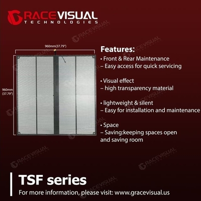 TSF Serisi, Kapalı yerlerde sabit, ultra ince panel tasarımı için şeffaf LED ekran, hafif