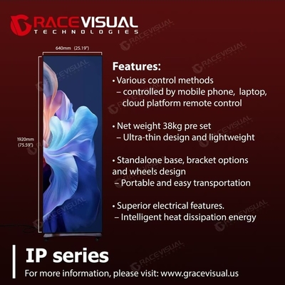 Uzaktan Kumanda IP Serisi Taşınabilir LED Ekranı ️ 1.2 ️ 2.5mm Piksel Pitch Ultra-Slim 35kg Tasarım Mobil Bulut Erişimi IP40/IP21 Rating