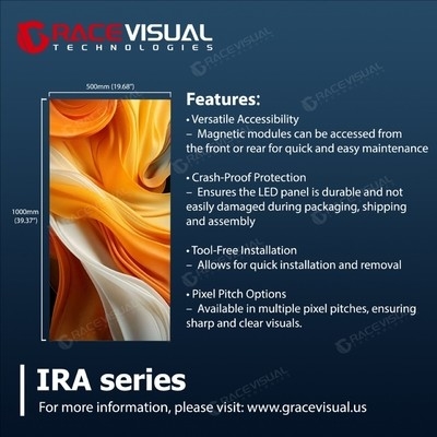IRA Serisi P3.91 Kapalı Kiralama LED Ekranı - Sahne ve etkinlik uygulamalarında kusursuz görsel performans için 7680Hz ultra yüksek tazeleme hızı ile 500×1000mm tam renkli panel