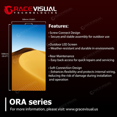 ORA Serisi: 2.6mm-4.8mm Piksel Pitches, 7680Hz Refresh Rate 4500Nits Die-Cast Alüminyum IP65 Koruması ile LED Ekran ve 500x1000mm Creative Arc Assembly
