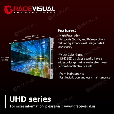 UHD Serisi LED Ekranı Perakende Kurumsal Lüks Alanlar İçin 7680hz Yenilenme Hızı ile Ultra-Fine Piksel Pitch 2K / 4K / 8K Çözünürlük