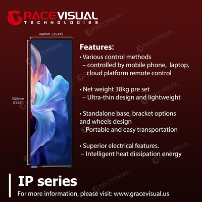 IP Serisi. Silek P2.5 LED Posteri. Ultra Silek 640×1920mm Ekran.