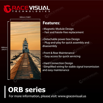 ORB Serisi Kiralık LED Video Duvarı, 2.6mm, 2.9mm, 3.9mm ve 4.8mm Piksel Aralığına Sahip, 500x500 mm ve 500x1000 mm Paneller, 7680Hz Yenileme Hızı ve 4500nits Parlaklık